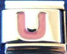 Italian Charms - Fits Nomination - Letters - PINK U